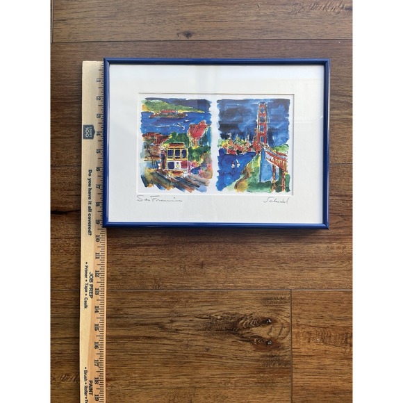 Jerry Schendel Artist CA Framed/Matted Watercolor San Francisco Signed - Picture 7 of 11